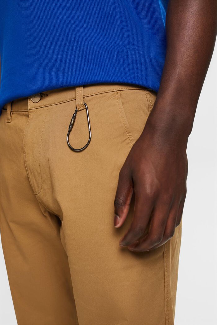 Chino dritti in cotone biologico, CAMEL, detail image number 4