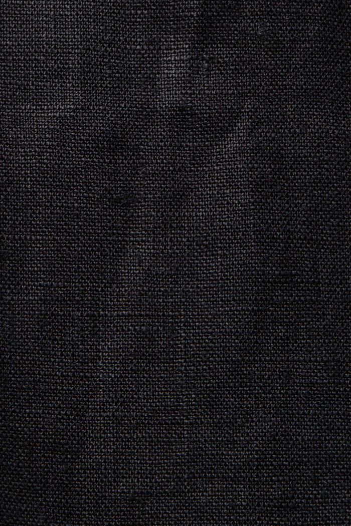 Pantaloni in lino a gamba larga, BLACK, detail image number 6