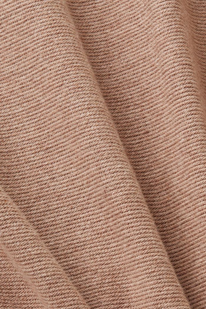 Pullover in cotone jacquard, LIGHT TAUPE, detail image number 5