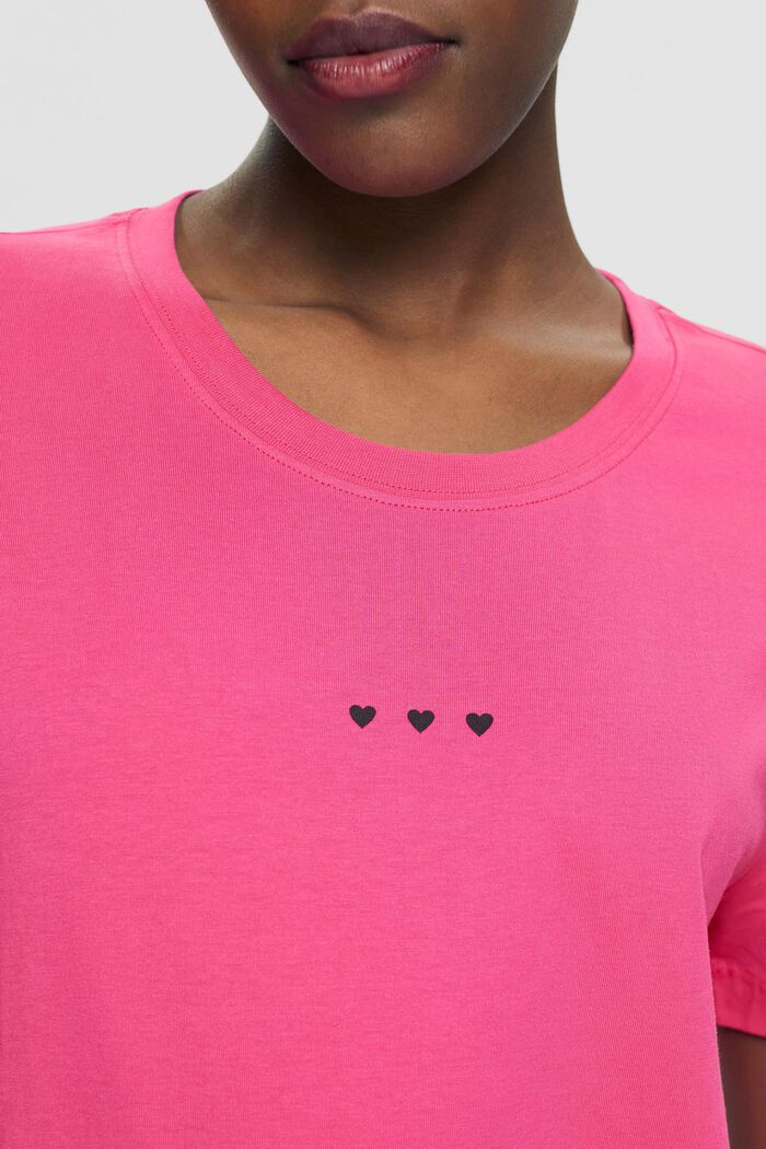 T-shirt con stampa a forma di cuore, PINK FUCHSIA, detail image number 2