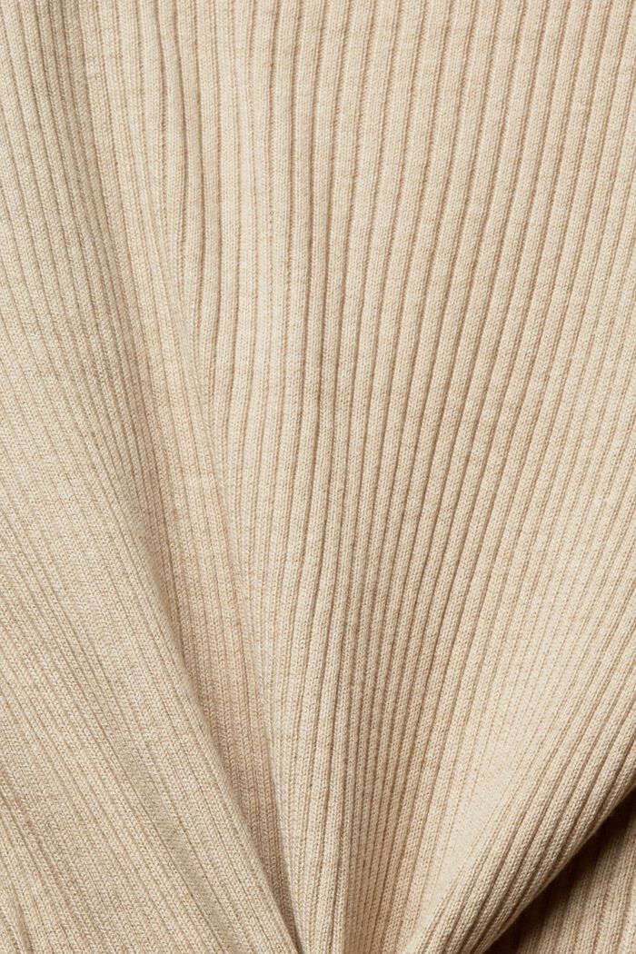 Cardigan a coste con orlo a fazzoletto, SAND, detail image number 1