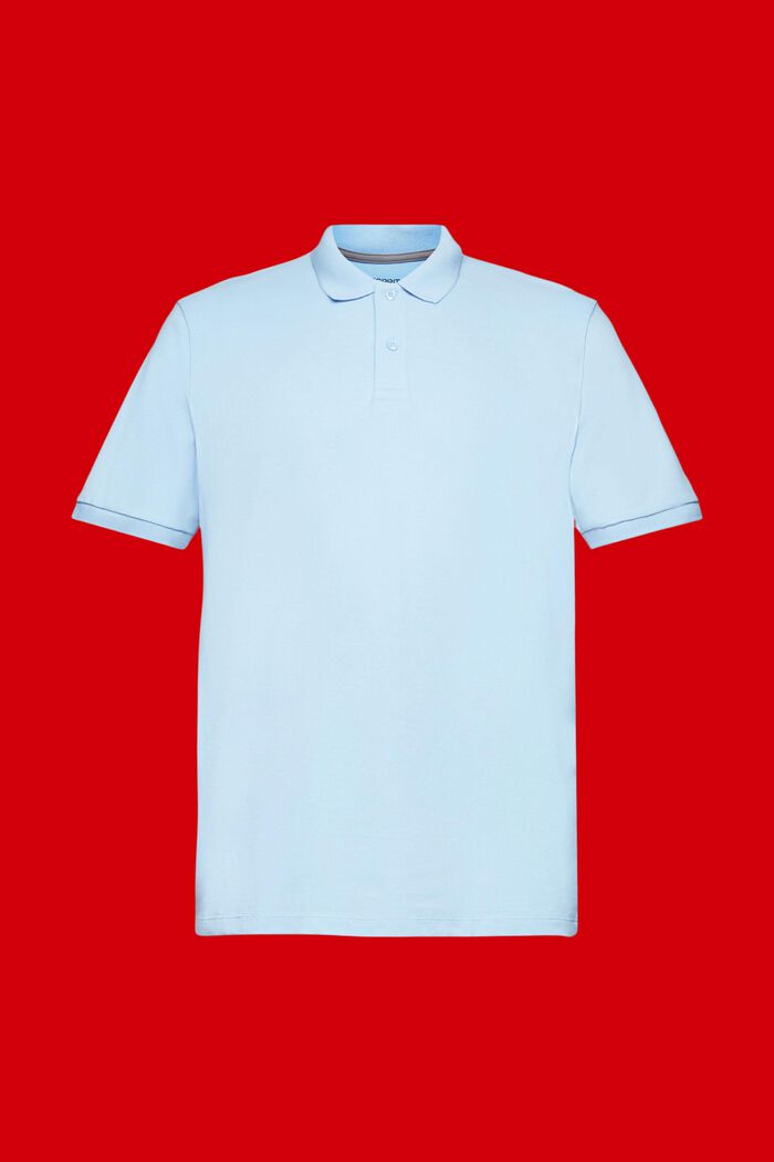 Polo Slim Fit in piqué di cotone, LIGHT BLUE, detail image number 6