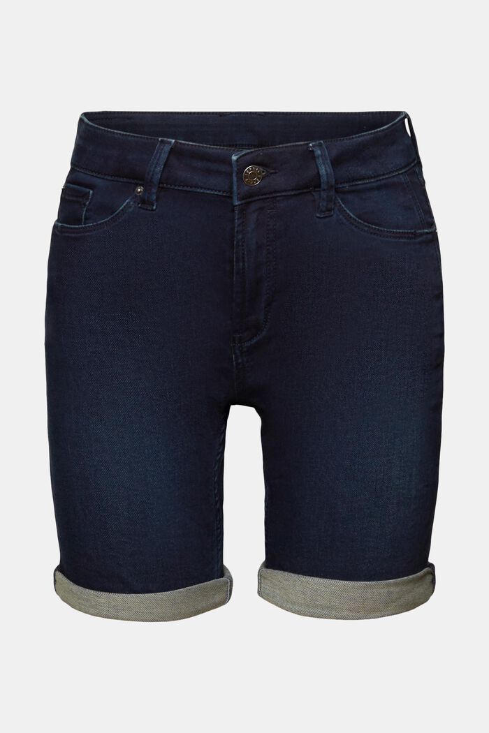 Shorts in denim di misto cotone biologico, BLUE RINSE, detail image number 6