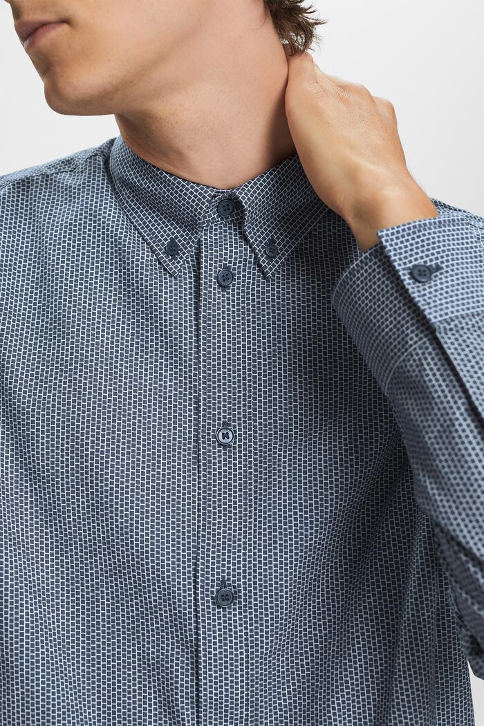 Camicia in popeline di cotone, GREY BLUE, detail image number 2