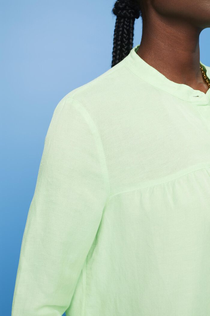 Blusa in misto lino, CITRUS GREEN, detail image number 2