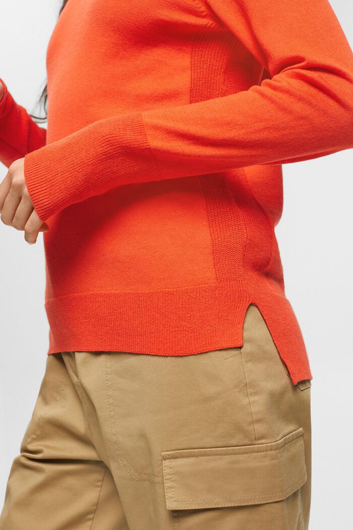 Pullover in maglia sottile, ORANGE RED, detail image number 2