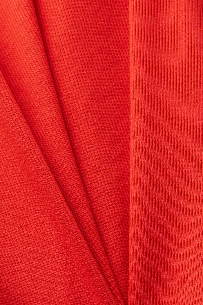 Top con pizzo in jersey di maglia a coste, RED, detail image number 5
