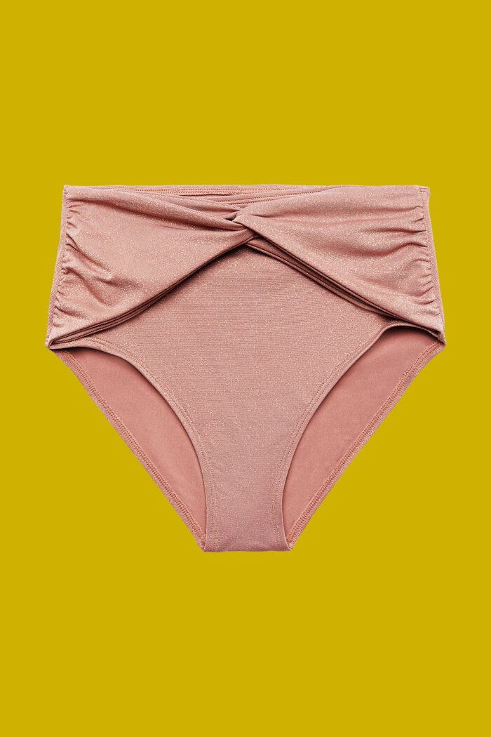Riciclato: slip da bikini luccicanti a vita alta, CINNAMON, detail image number 3
