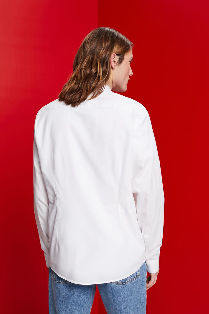 Camicia Slim Fit con colletto alto, WHITE, detail image number 3