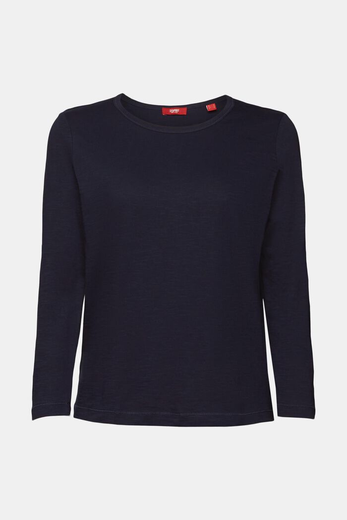 Top a maniche lunghe, 100% cotone, NAVY, detail image number 6