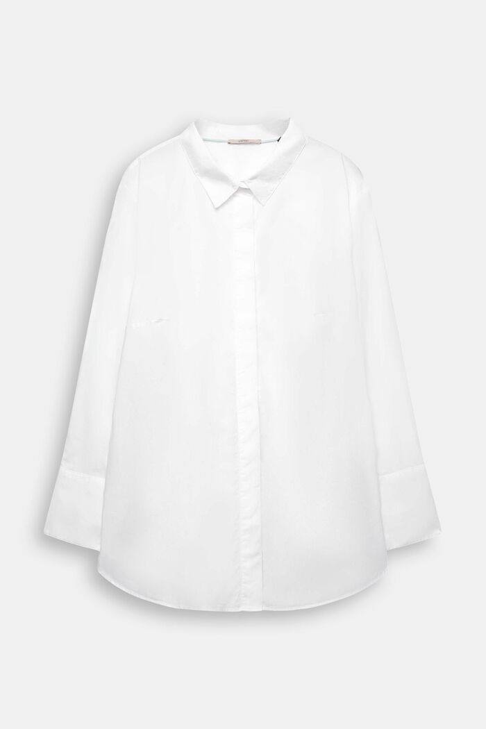 Blusa in cotone CURVY, WHITE, detail image number 2