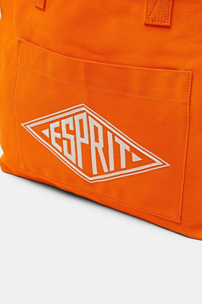 Tote Bag con logo in canvas, RED ORANGE, detail image number 1