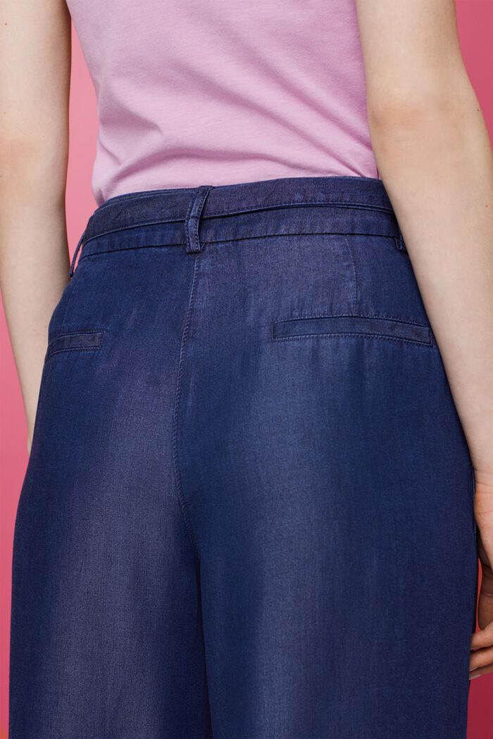 Pantaloni cropped a gamba larga, TENCEL™, BLUE DARK WASHED, detail image number 4