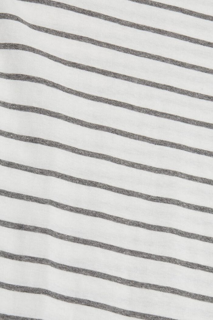 Maglia a manica lunga a righe, misto cotone biologico, OFF WHITE, detail image number 4