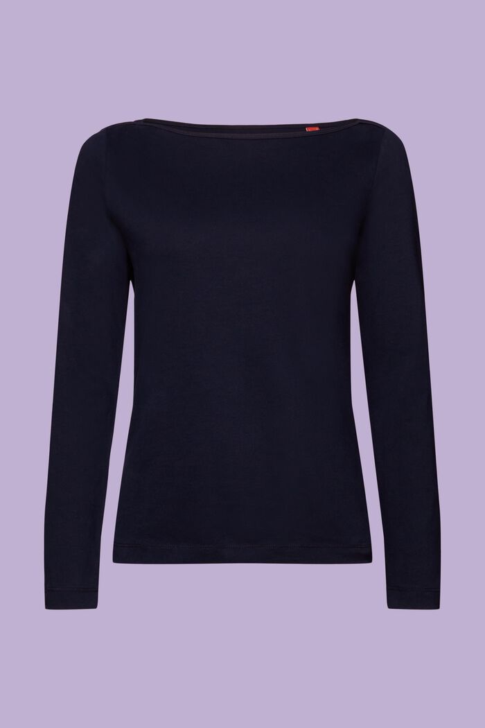 Maglia a maniche lunghe in cotone biologico, NAVY, detail image number 6