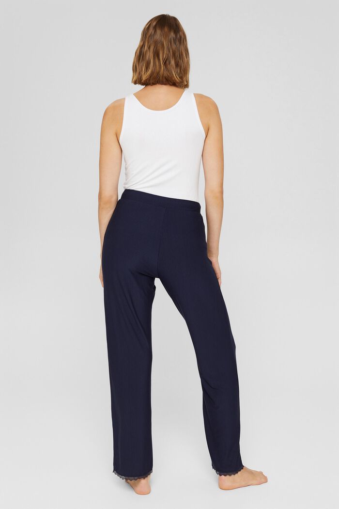 Pantaloni da pigiama con pizzo, LENZING™ ECOVERO™, NAVY, detail image number 3