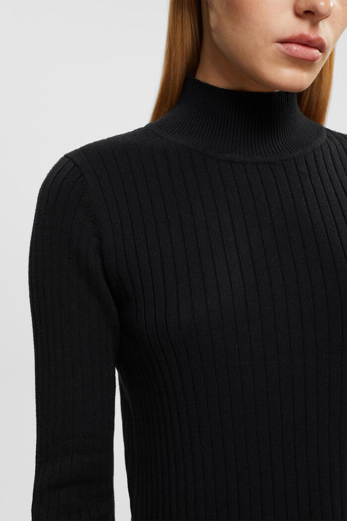 Pullover a coste, BLACK, detail image number 0