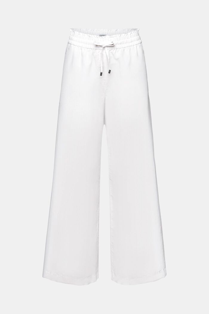 Pantaloni in cotone e lino, WHITE, detail image number 7