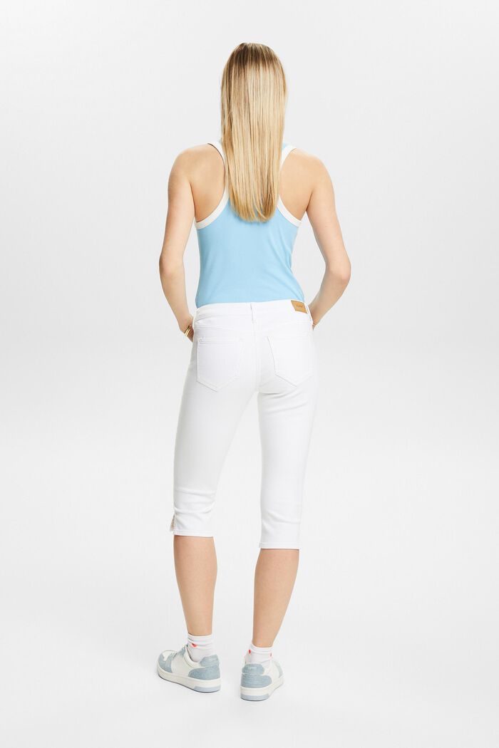 Jeans capri a vita media, WHITE, detail image number 3