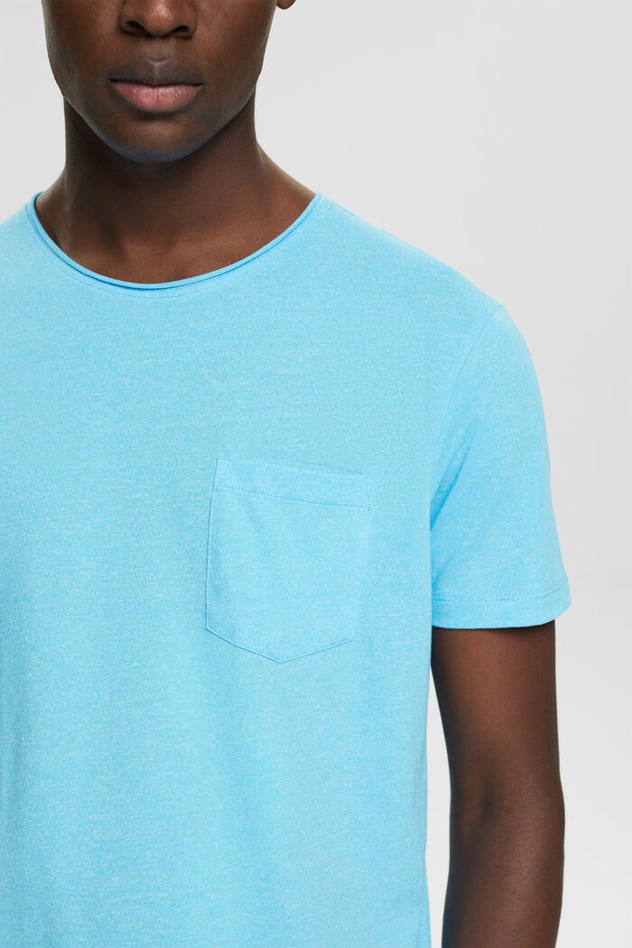 In materiale riciclato: t-shirt melangiata in jersey, TURQUOISE, detail image number 2