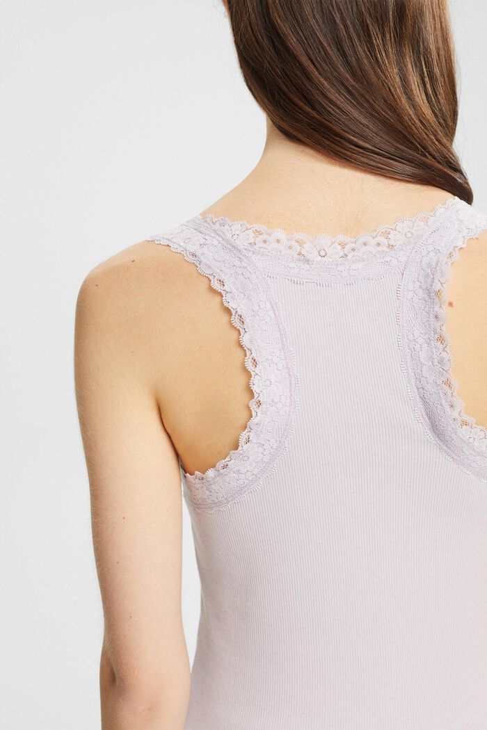 Top con pizzo, LAVENDER, detail image number 4