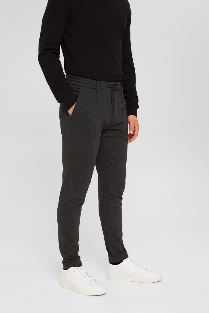 Pantaloni stretch con cintura elastica, ANTHRACITE, detail image number 0