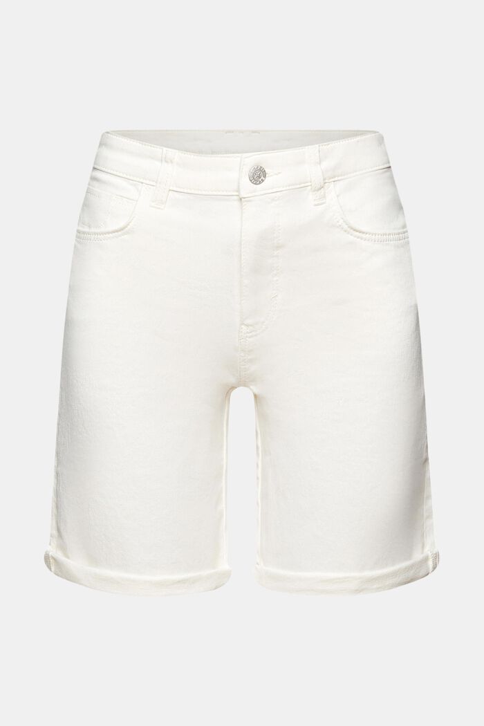 Shorts in cotone stretch, OFF WHITE, detail image number 6