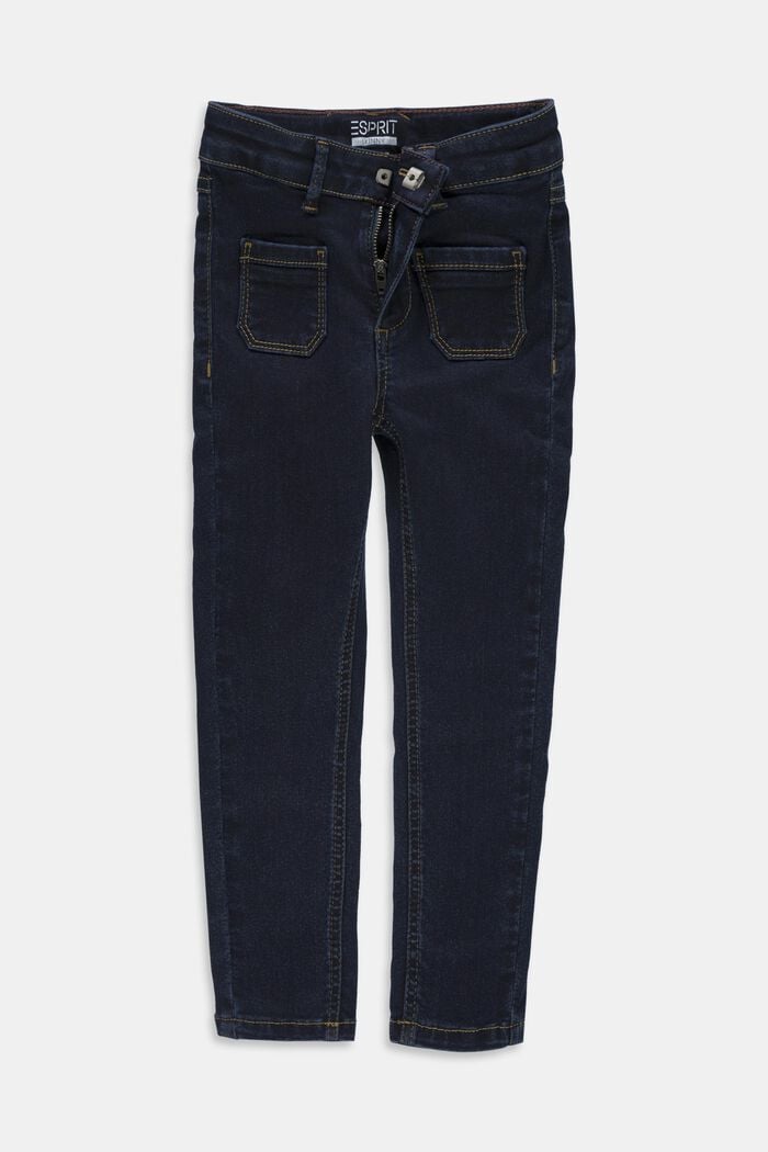 Jeans stretch in misto cotone, BLUE RINSE, overview