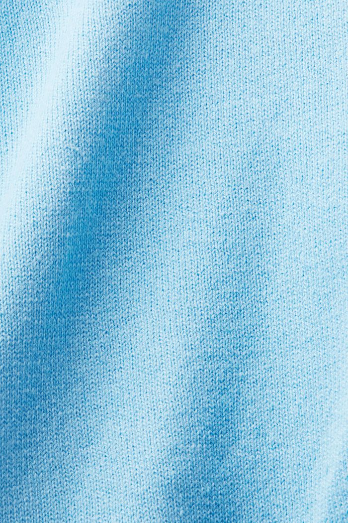 Pullover in cotone e lino, LIGHT TURQUOISE, detail image number 5