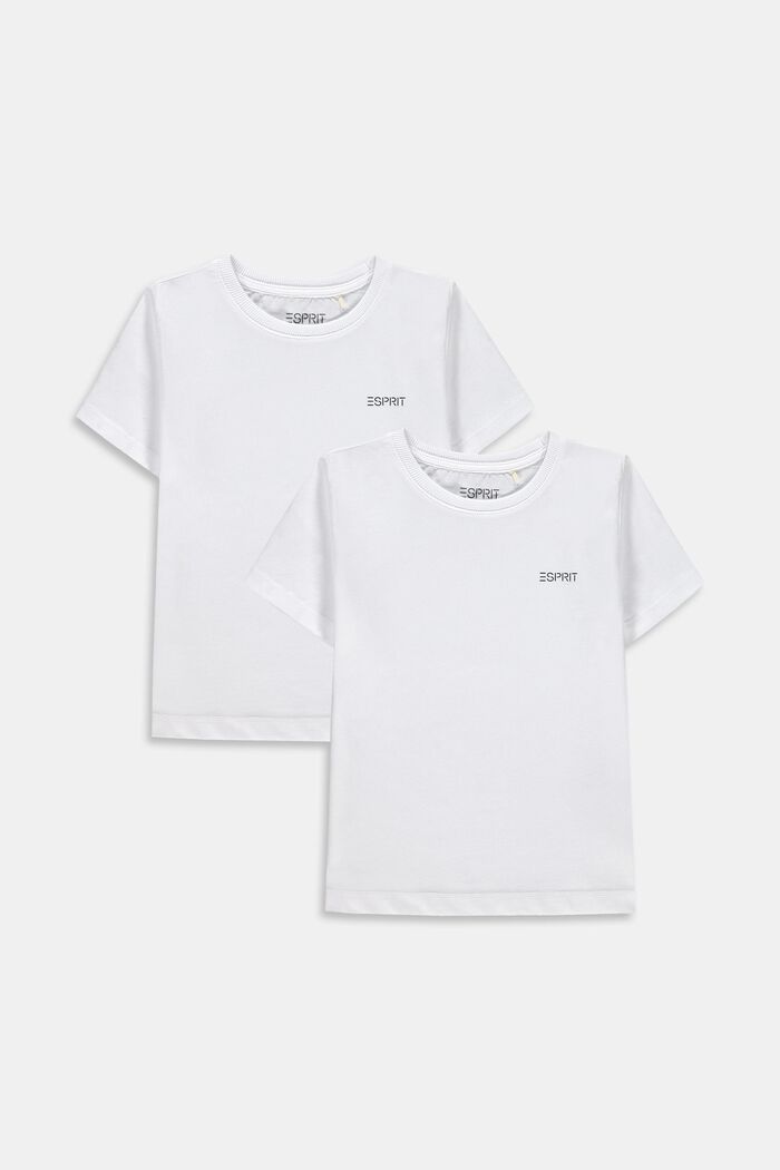 T-shirt in 100% cotone, confezione doppia, WHITE, overview
