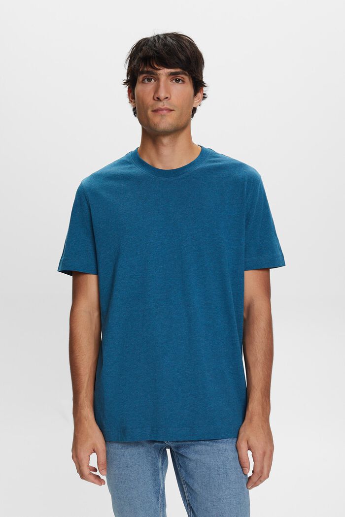 T-shirt girocollo, 100% cotone, GREY BLUE, detail image number 0