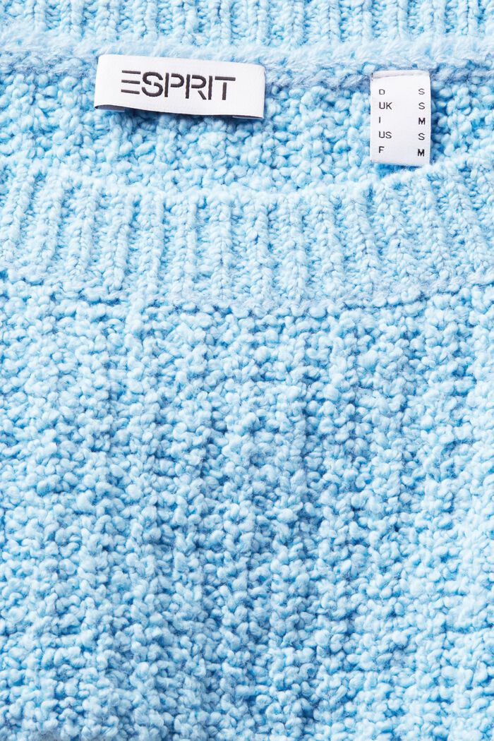 Top cropped in maglia bouclé, LIGHT TURQUOISE, detail image number 4