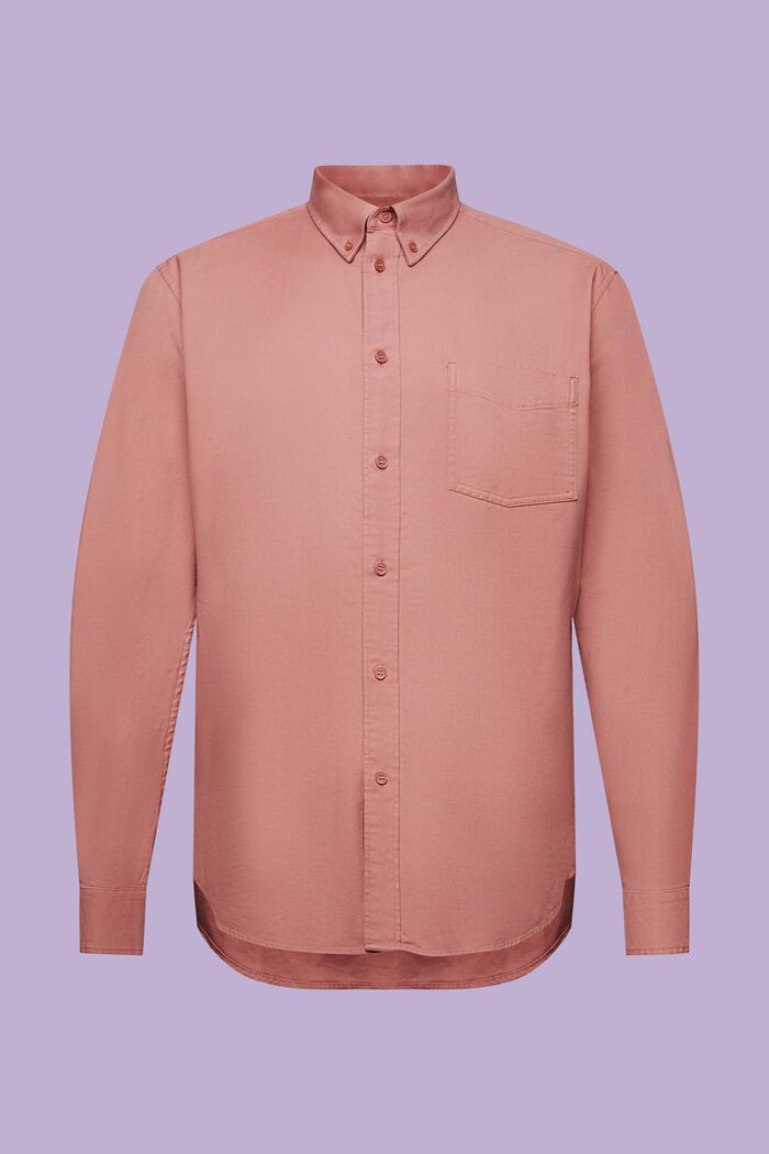Camicia in twill regular fit, DARK OLD PINK, detail image number 6
