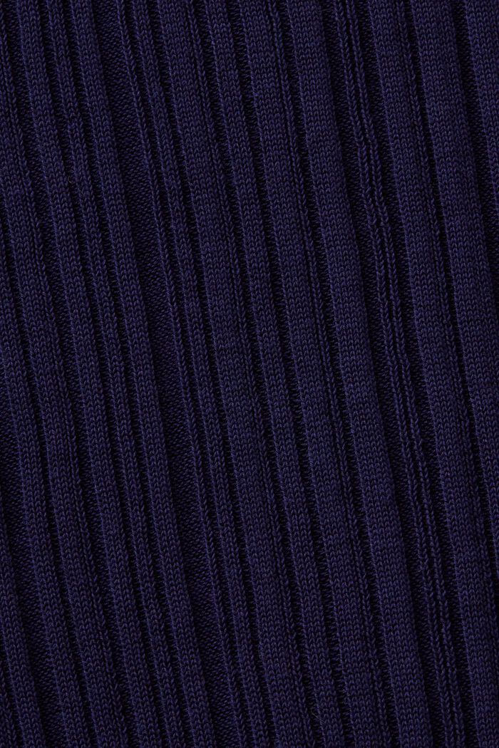 Cardigan stile polo in maglia a coste senza cuciture, NAVY, detail image number 6