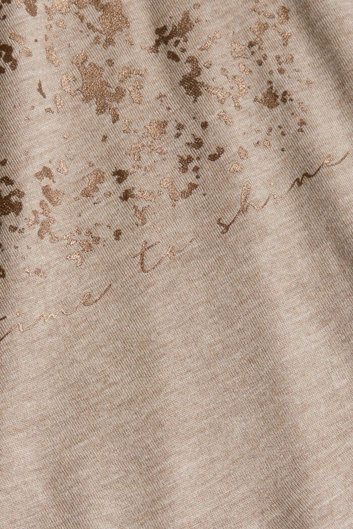 Maglia con stampa metallizzata, LENZING™ ECOVERO™, LIGHT TAUPE, detail image number 1