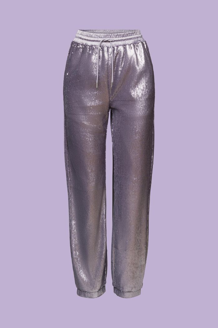 Pantaloni in raso con paillettes, LAVENDER, detail image number 7