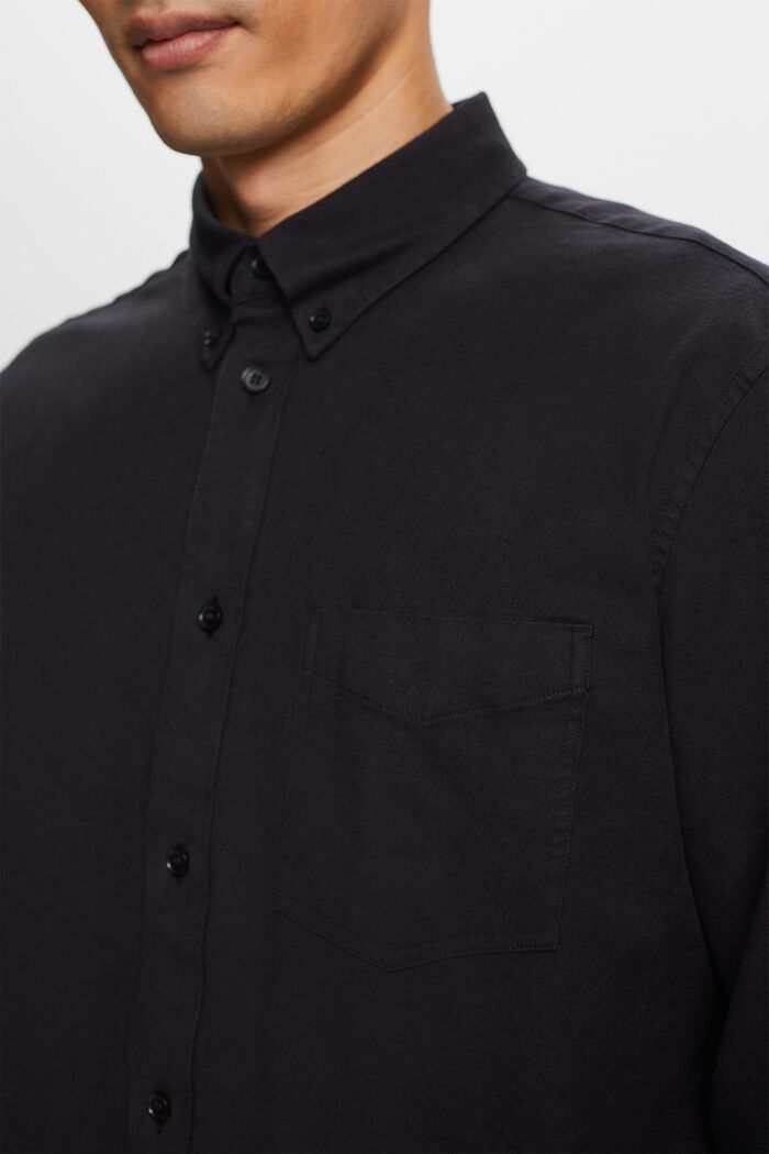 Camicia in twill regular fit, BLACK, detail image number 2