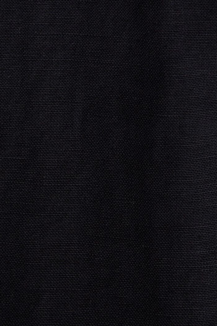 Culotte in lino e cotone con cintura, BLACK, detail image number 6