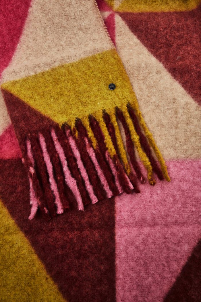 Sciarpa con motivo multicolore, YELLOW, detail image number 1