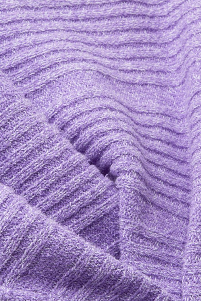 Maglia a maniche corte in maglia strutturata, PURPLE, detail image number 5