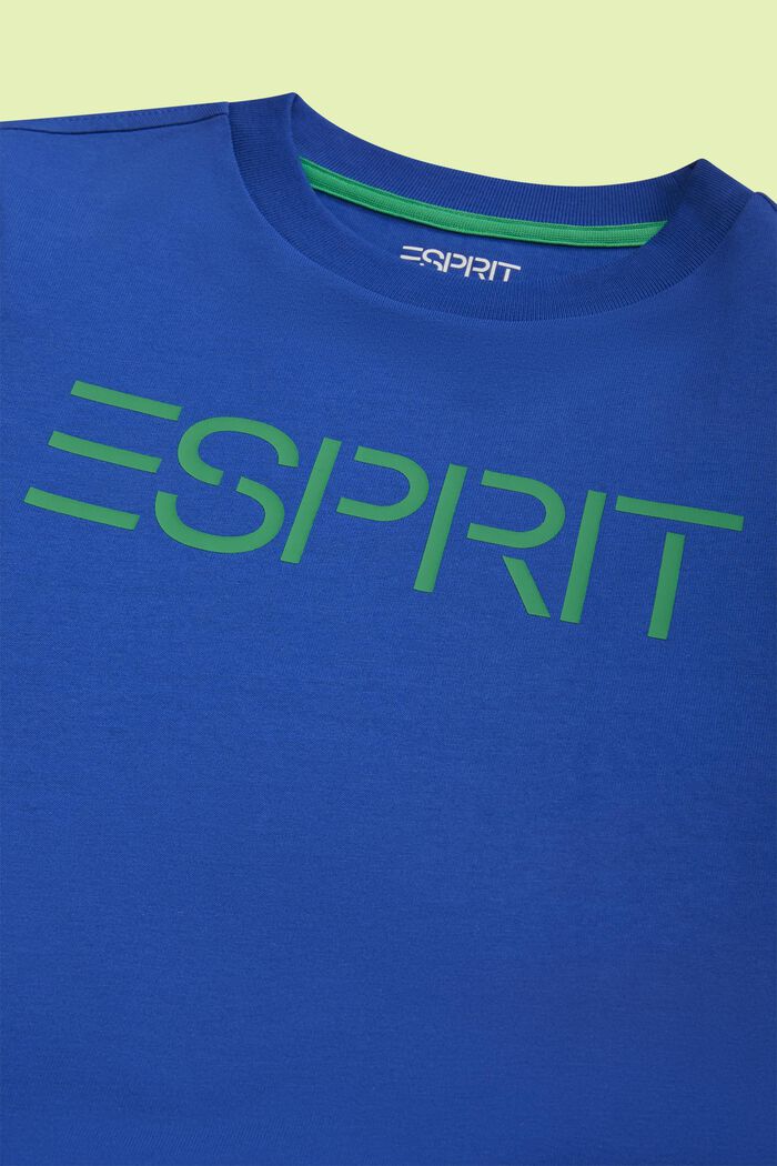 T-shirt con logo in cotone biologico, BRIGHT BLUE, detail image number 2