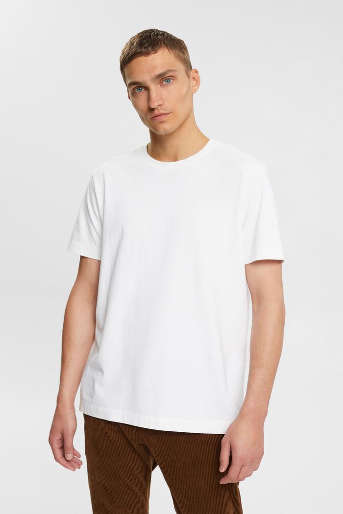T-shirt in tinta unita, WHITE, detail image number 1