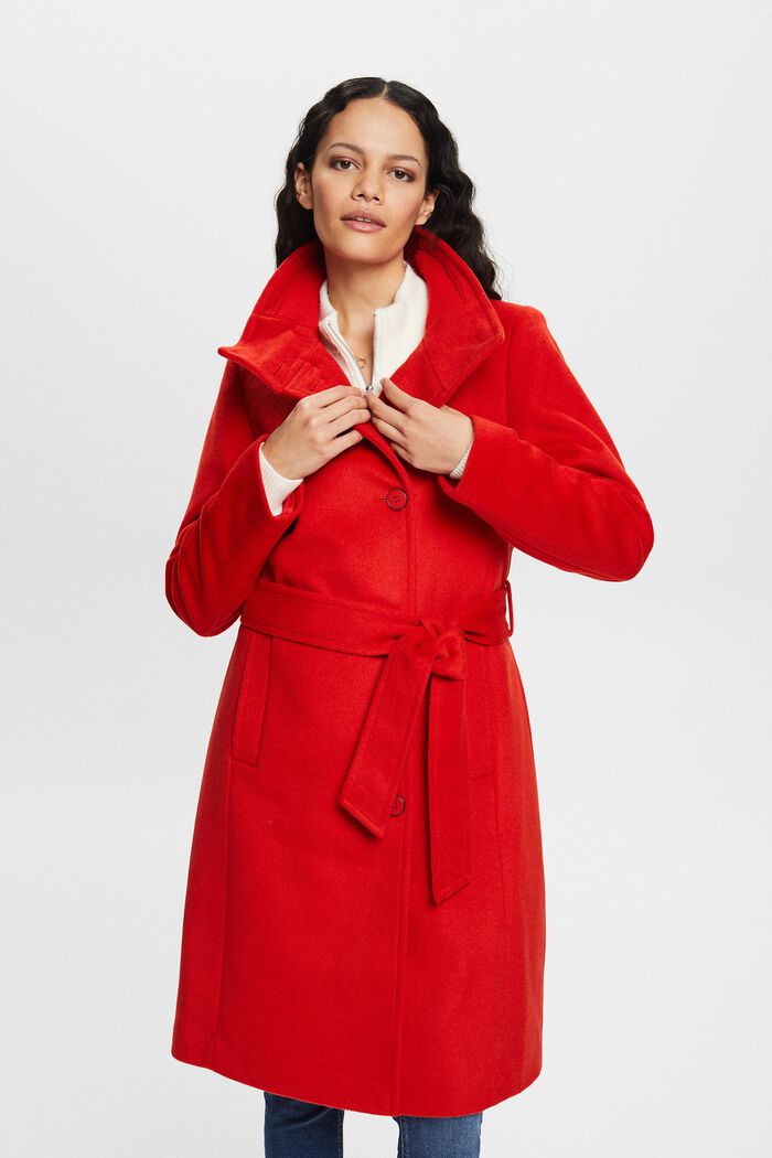 Riciclato: cappotto in misto lana con cachemire, RED, detail image number 0