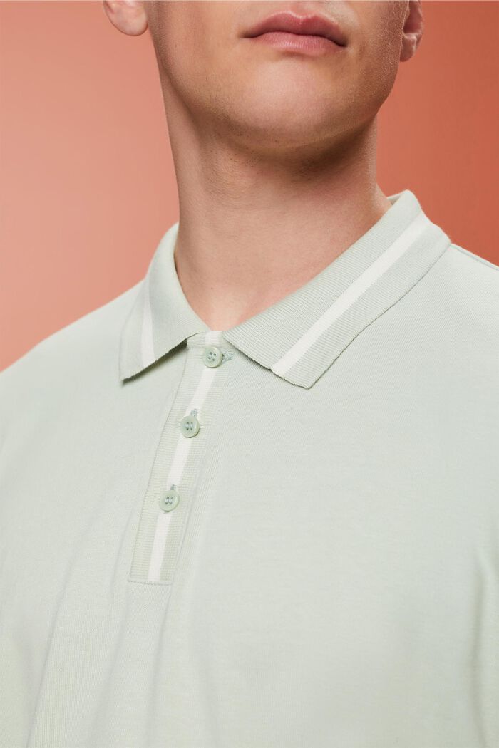 Polo in jersey in misto cotone, PASTEL GREEN, detail image number 2