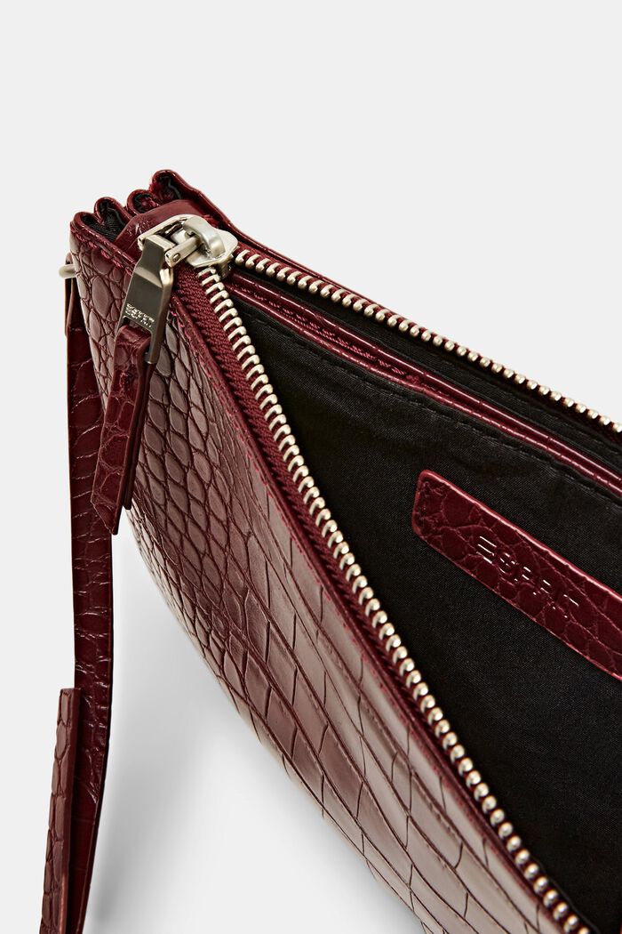 Borsa a tracolla in similpelle, GARNET RED, detail image number 4