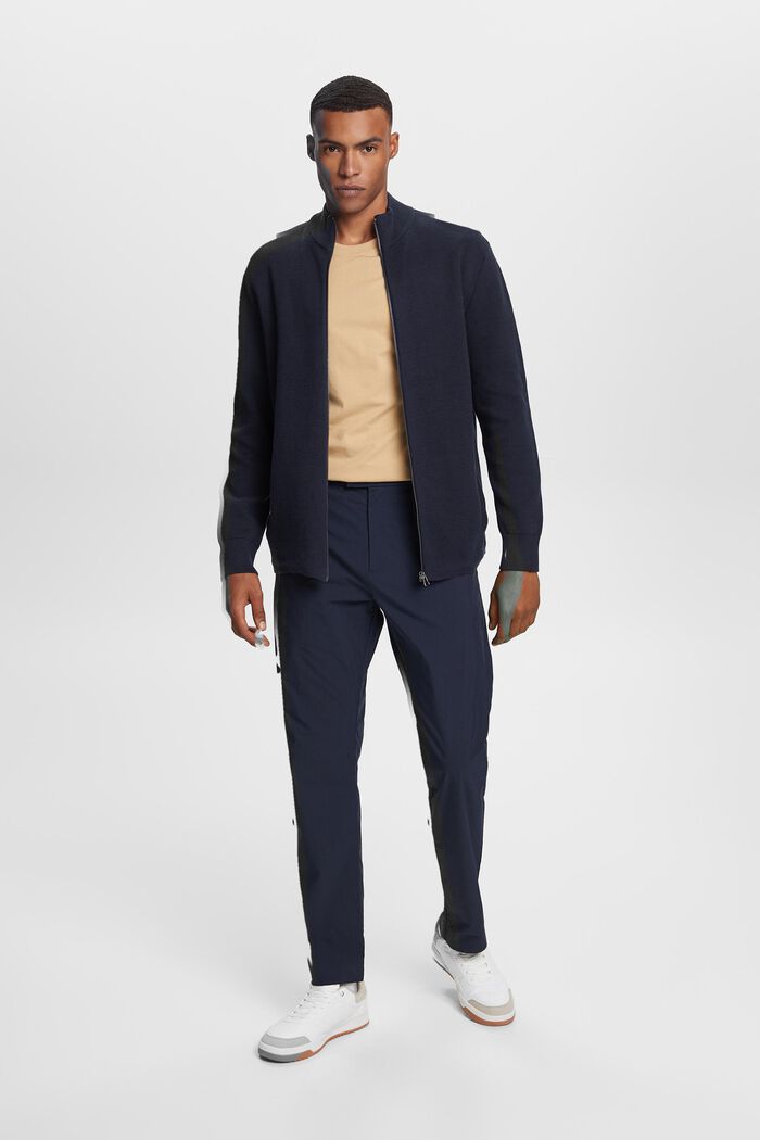 Cardigan con zip, 100% cotone, NAVY, detail image number 1