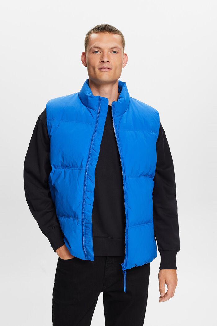 Gilet trapuntato in piumino, BRIGHT BLUE, detail image number 0