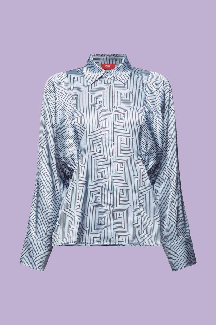 Blusa in raso a pipistrello, LIGHT BLUE LAVENDER, detail image number 6