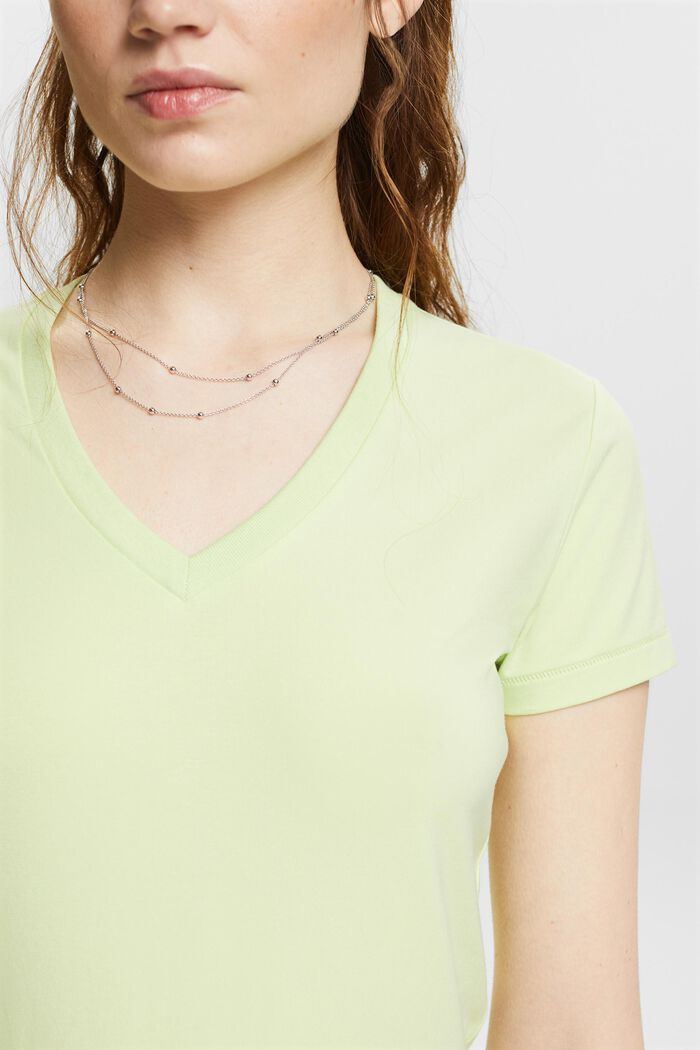 T-shirt in jersey con scollo a V, PASTEL GREEN, detail image number 3