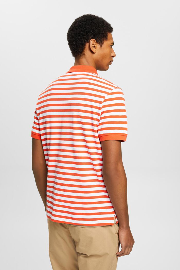 Polo a righe Slim Fit, ORANGE RED, detail image number 3